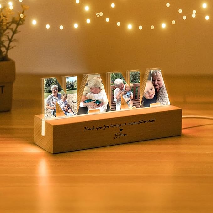 Personalized Nana Photo Collage LED Night Light, Custom Photo, Quote & Name - Image 4