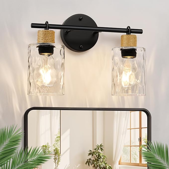 2025 Upgrade Bathroom Light Fixtures, 2-Light Coastal Vanity Lights by Bathroomlightfixtures