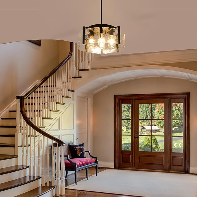 Black Chandelier for Dining Room Light Fixture, 4 Light Entryway Light Fixture - Image 7