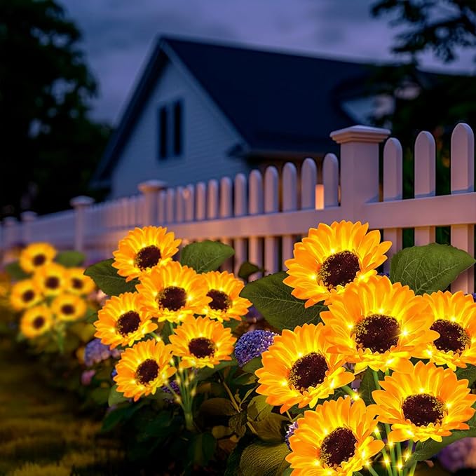 Solar Garden Lights Outdoor, 6 Pack Sunflower Lights - Image 5
