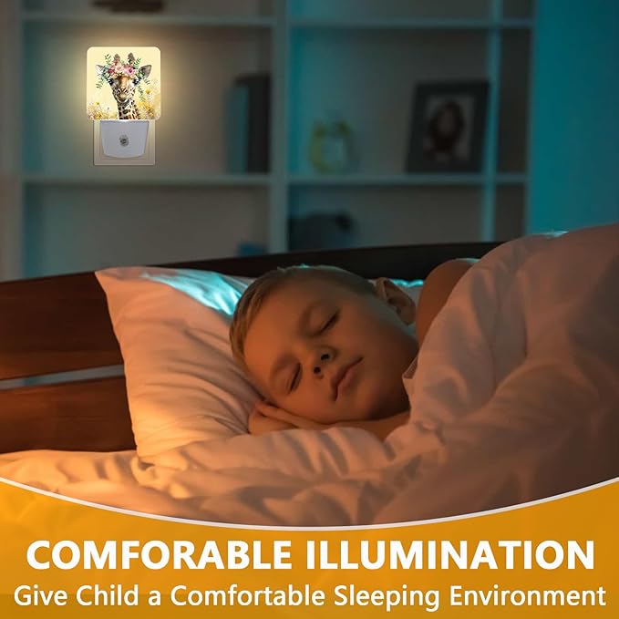 Giraffe Flower Night Light, Plug-into Nightlight White LED Lamp, Energy - Image 4