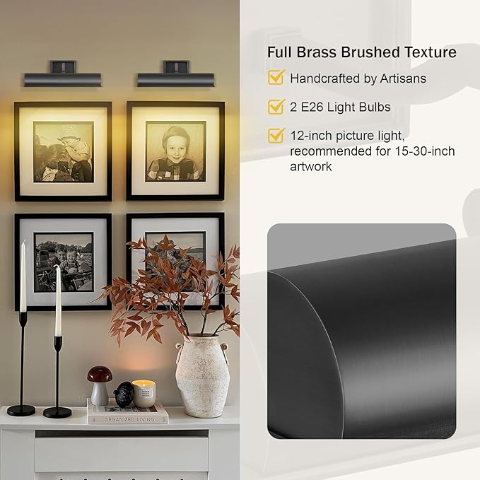 Picture Light 12" Black Picture Lights - Image 3