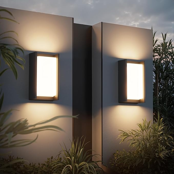 2 Pack Modern Outdoor Wall Light 3000K Exterior Wall Sconce IP65 Waterproof - Image 6