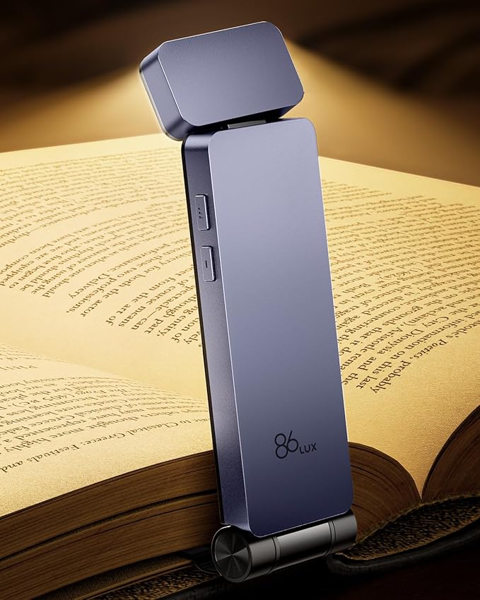 86lux Book Light, Rechargeable Clip-On LED Reading Light by 86Lux