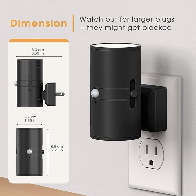 Briignite Motion Sensor Night Light, 2 Pack Motion Activated Plug in Night - Image 6