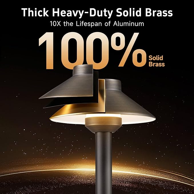 Gardenreet Brass Low Voltage Path Lights - 12V LED Landscaping Pathway Lamp - Image 3