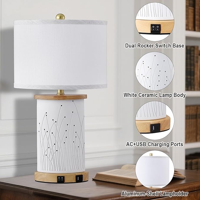 Set of 2 Ceramic Table Lamps - Image 4