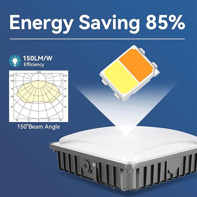 100W LED Canopy Light 4Pack, 5000K Daylight LED Canopy Lights Outdoor, IP65 - Image 3