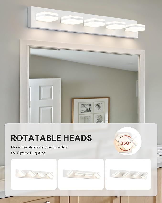 VONLUCE Bathroom Vanity Light Fixture, 5-Light Modern LED Vanity Light - Image 3