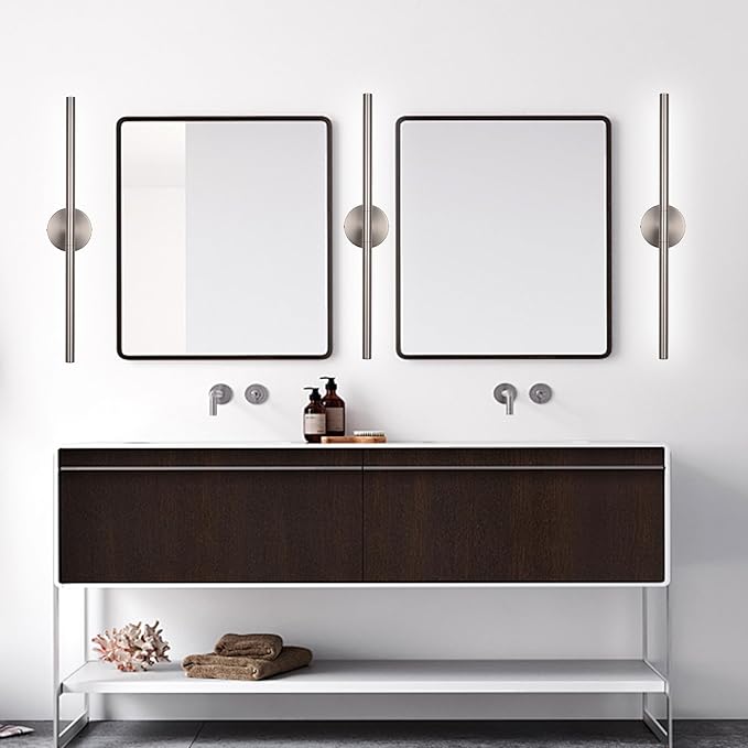 BONLICHT Brushed Nickel Bathroom Light Fixtures 24inch Dimmable 5CCT LED Vanity - Image 2