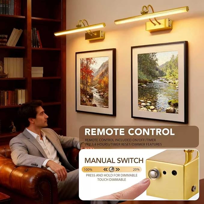 Picture Light, Picture Lights for Wall Cordless, Battery Wall Lights for - Image 5