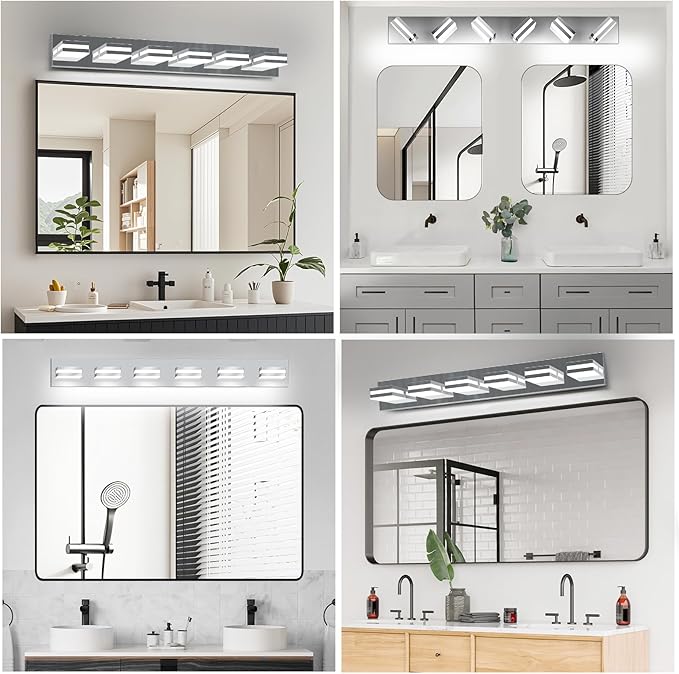 IZORRO LED Modern Bathroom Lights Fixtures, Chrome Acrylic Wall Lighting - Image 8