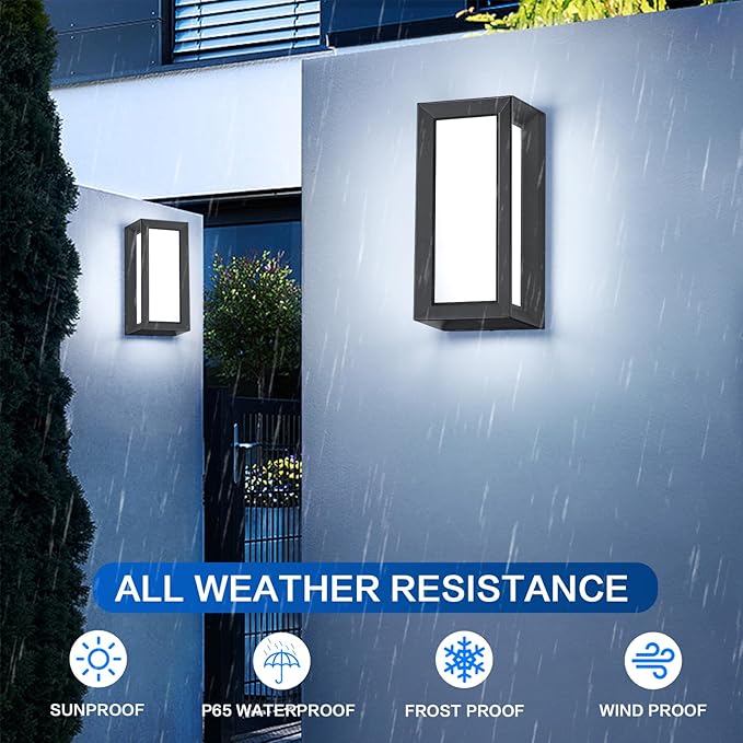 Outdoor Light Fixtures Wall Mount 2 Pack, 3 Colors & Dimmable, Exterior Wall - Image 4