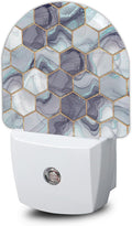 Hexagon Golden Blue Marble Night Light, Night Light Plug into Wall by ZTHLL