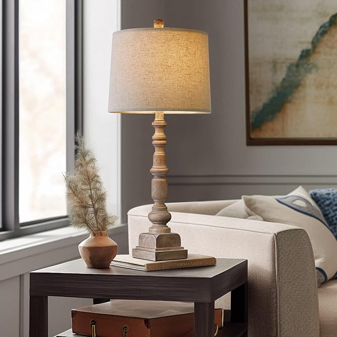 Oneach 27.75" Vintage Farmhouse USB Table Lamps Set of 2 - Image 2