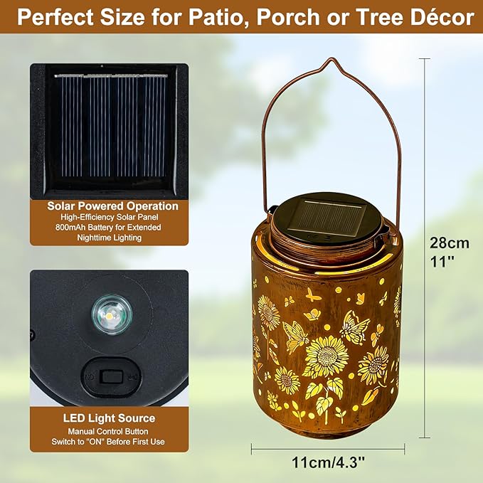 Sunflower Solar Lanterns, Birthday Gifts - Image 5