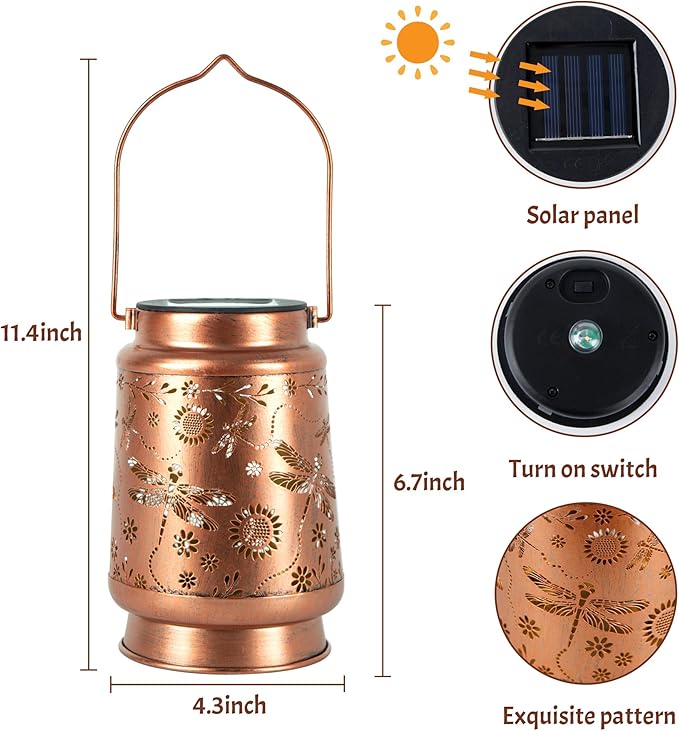 Dragonfly Solar Lantern Lights, Outdoor Lanterns - Image 5