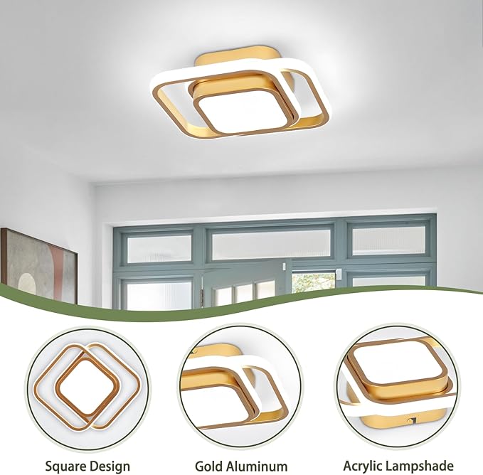2 Packs Modern Led Ceiling Light Acrylic Square Small Ceiling Lamp Cool White - Image 6