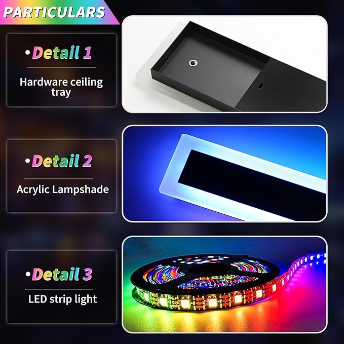 Widened 2 Pack Modern Outdoor Wall Sconces, 31.4inch RGB Dimmable LED Lights - Image 4