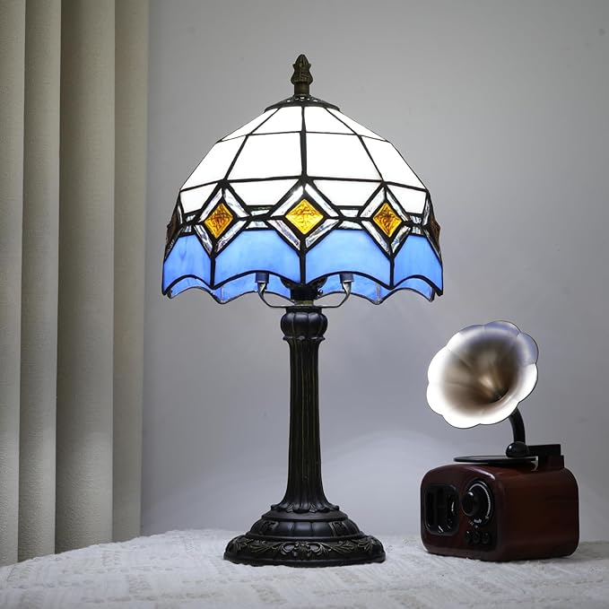 Blue and White Lamp Small Tiffany Lamps Bedside - Image 7
