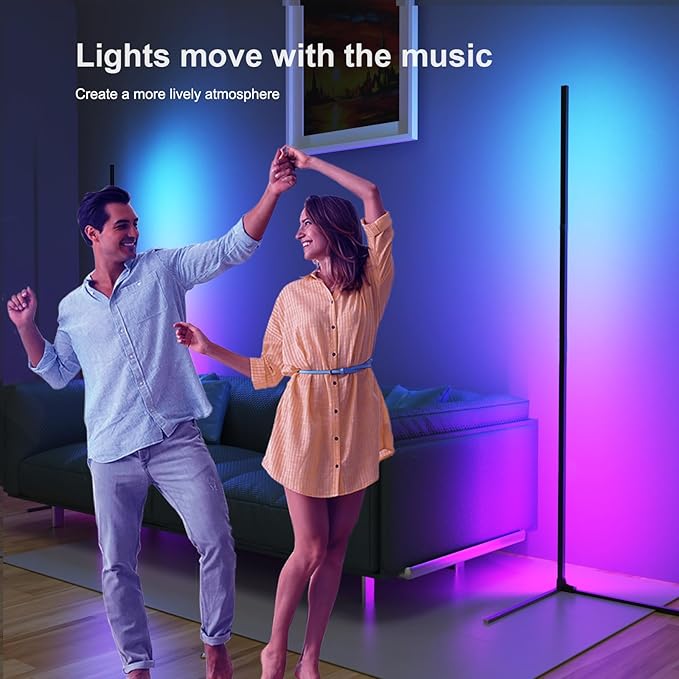 Corner Floor Lamp, 60”Smart RGB LED Floor Lamp - Image 5
