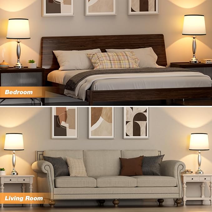 Seealle Lamps for Bedrooms Set of 2 - Image 3