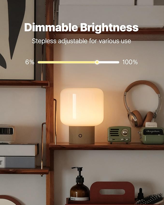 Halo Mushroom Lamp, 5W Cute Cordless Rechargeable Table Lamp - Image 4