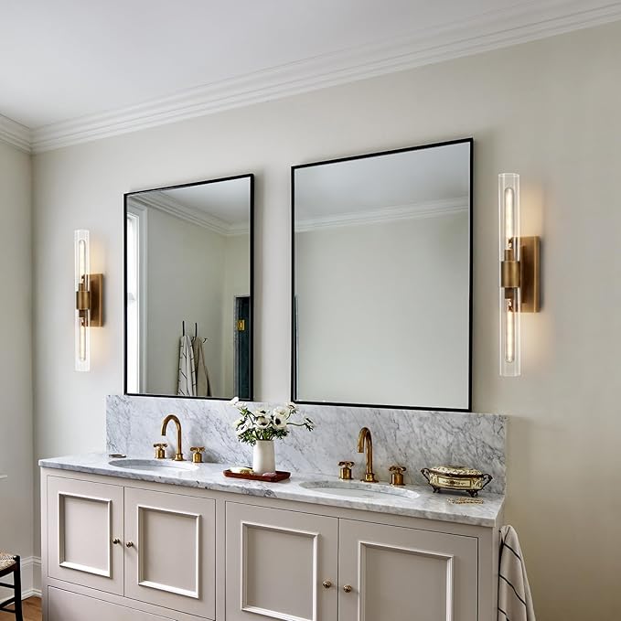 24.8" L Minimalist Style Wall Sconces 2-Lights Brass Wall Lights Fixtures - Image 2