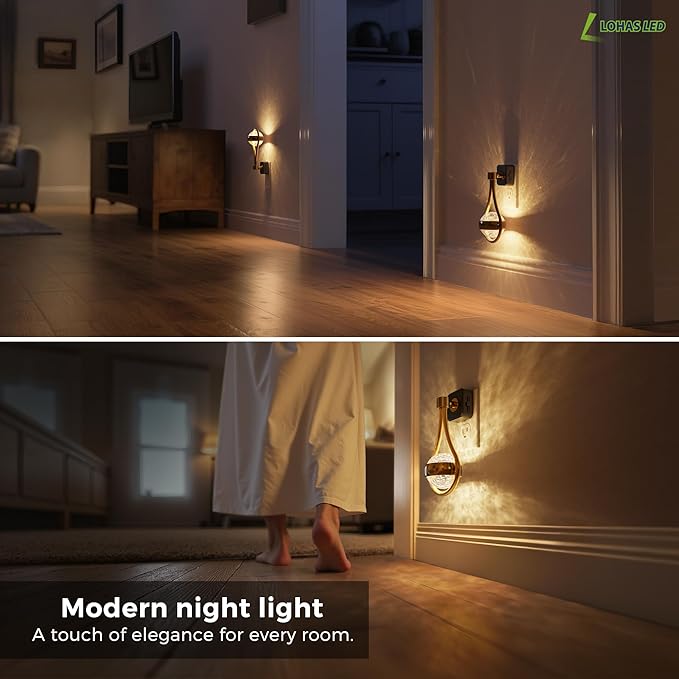 L LOHAS LED Night Lights Plug Into Wall: 2 Pack Star Projector Nightlight - Image 6