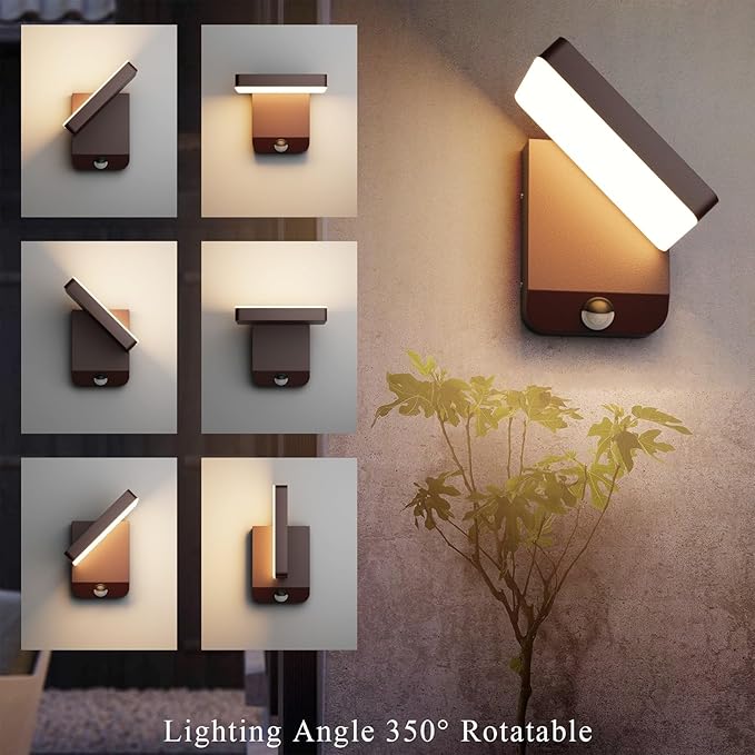 Motion Sensor Outdoor Light, Bronze LED 24W Exterior Motion Porch Light Modern - Image 5