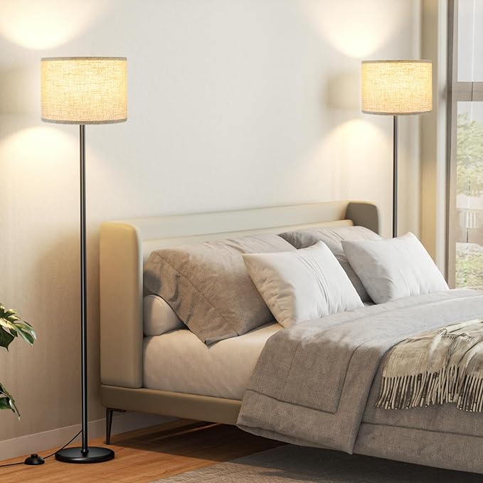 Ambimall 60'' Modern Floor Lamp Set of 2, 2PK Tall Lamps - Image 2
