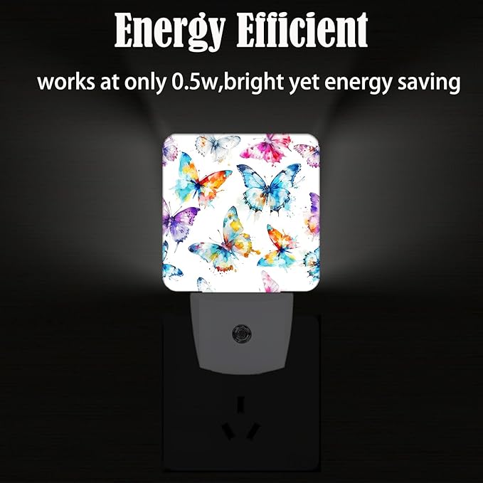 Watercolor Butterflies Night Light, Plug Into Wall - Image 4