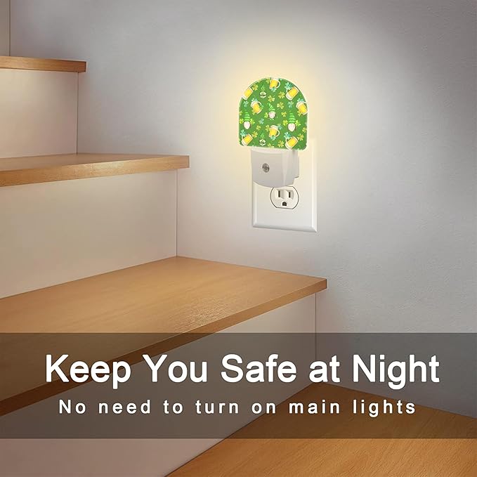 Saint Patrick Day Gnomes and Clovers Night Light Plug into Wall, Irish Shamrock - Image 6