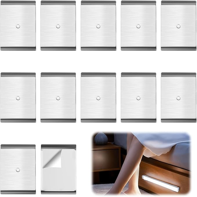 12Pcs Under Cabinet Light Metal Adhesive Strips, Replacement Iron Plate Sticky - Image 7