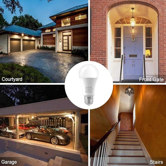 Radar Motion Sensor Light Bulbs, A19 12W Daylight E26 Outdoor Auto on/Off - Image 5