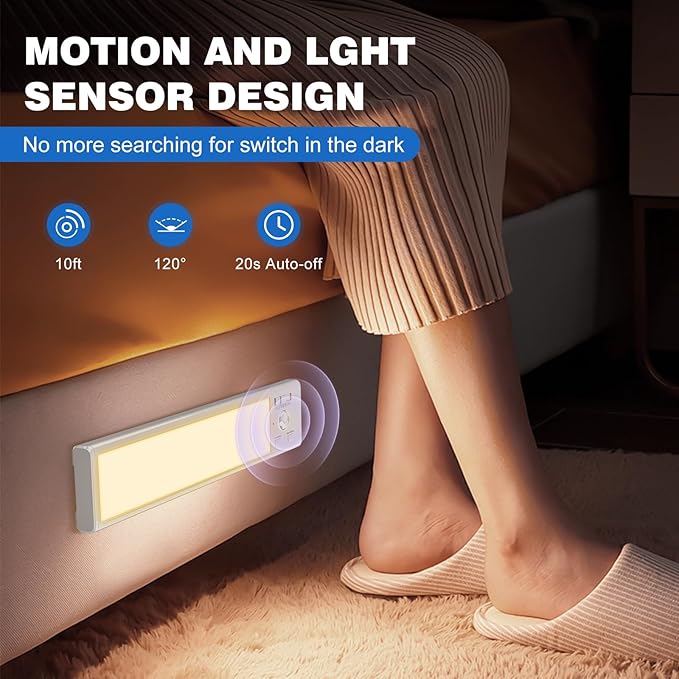 Under Cabinet Lights 2 Pack 8 inch Rechargeable Battery Operated Motion Sensor - Image 6