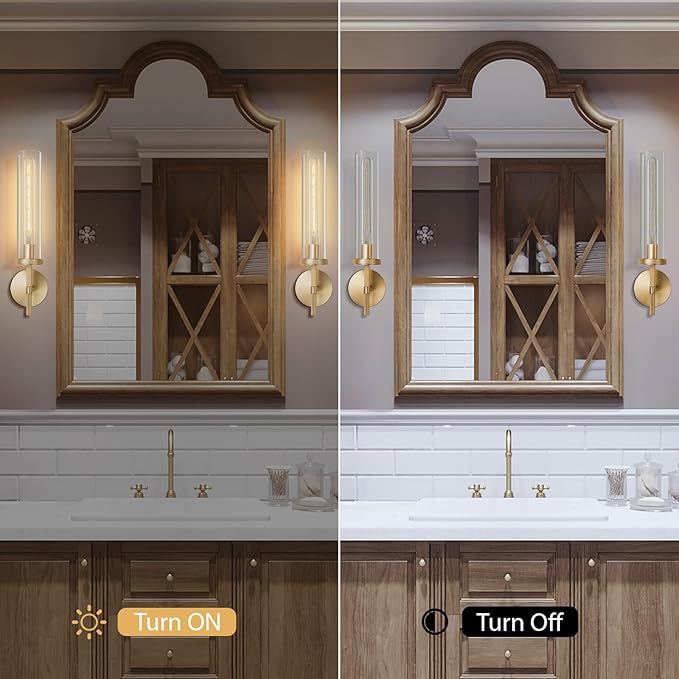 Gold Wall Sconces, 19.48" Knurled Wall Sconces, Modern Light Fixtures Wall - Image 6