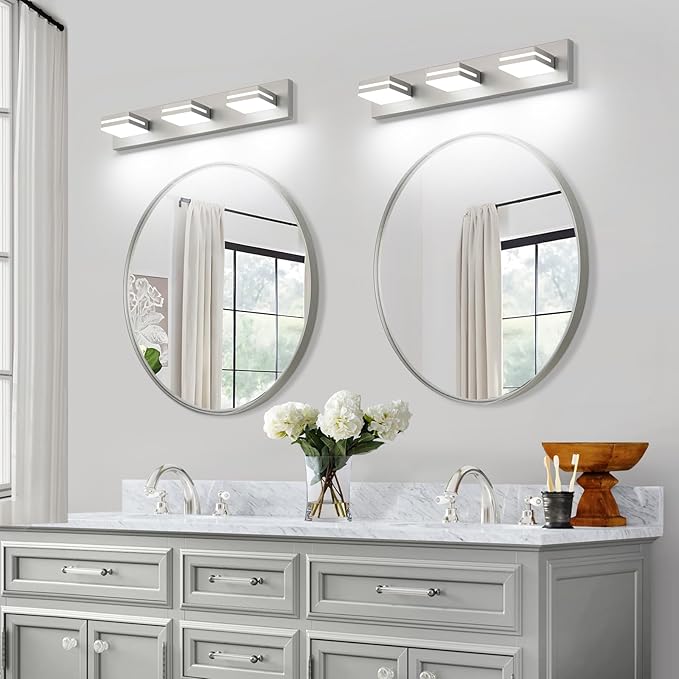 SineRise LED Modern Bathroom Vanity Light Fixtures, Brushed Nickel Modern - Image 7