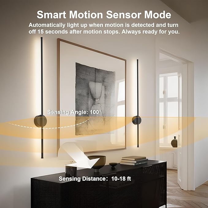 Motion Sensor Battery Operated Wall Sconce Set of Two - Image 4