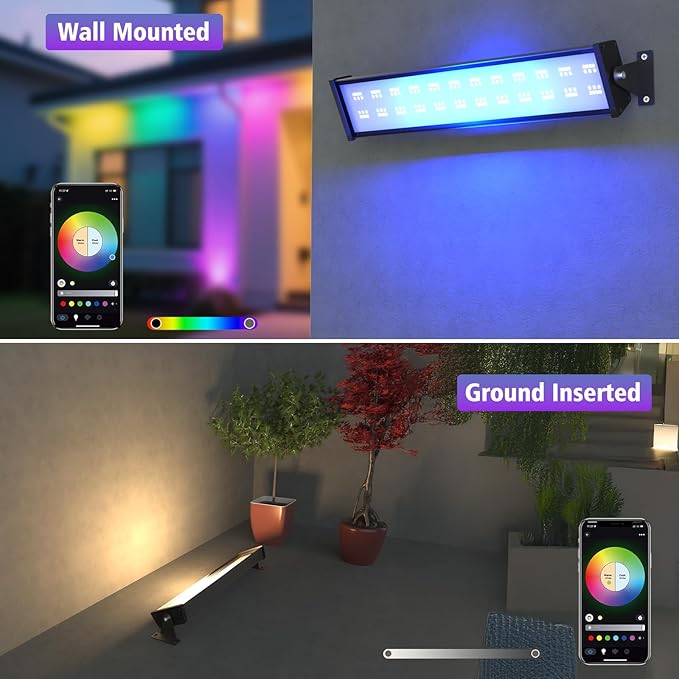 T-SUN 60W RGBCW LED Wall Washer Lights, Dimmable Waterproof Music Sync Light - Image 6
