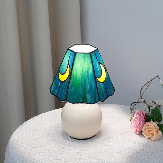 Tiffany Lamp - Mushroom Stained Glass Table Lamp 7.5x7.5x11 Inches - Mushroom - Image 9