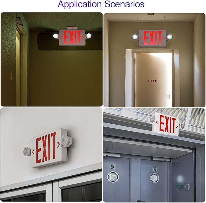 CM MZY LED Exit Sign with Emergency Lights, Exit Sign Light with Battery Backup - Image 6