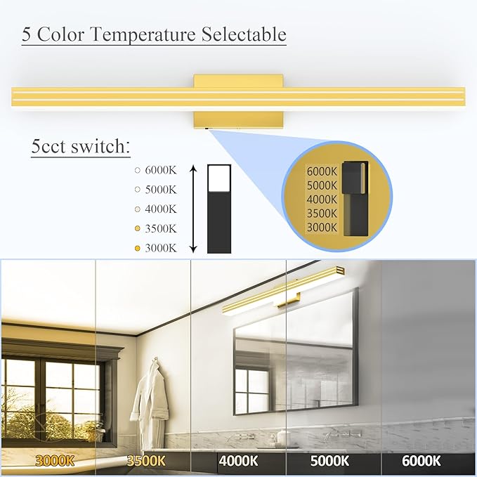 Ralbay 40inch Gold Vanity Light - Image 2