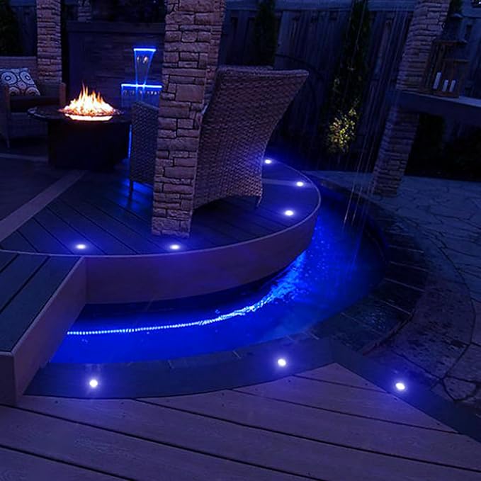 0.7" Tiny Recessed LED Deck Lighting Kits 12V Blue Waterproof IP67, Led In - Image 4