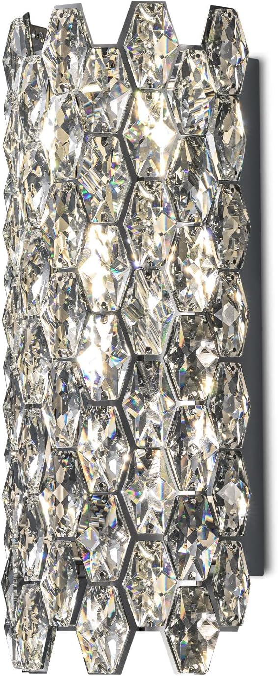 Crystal Wall Sconces, Modern Wall Light Fixtures, Chrome Wall Lamp, Luxury - Image 8