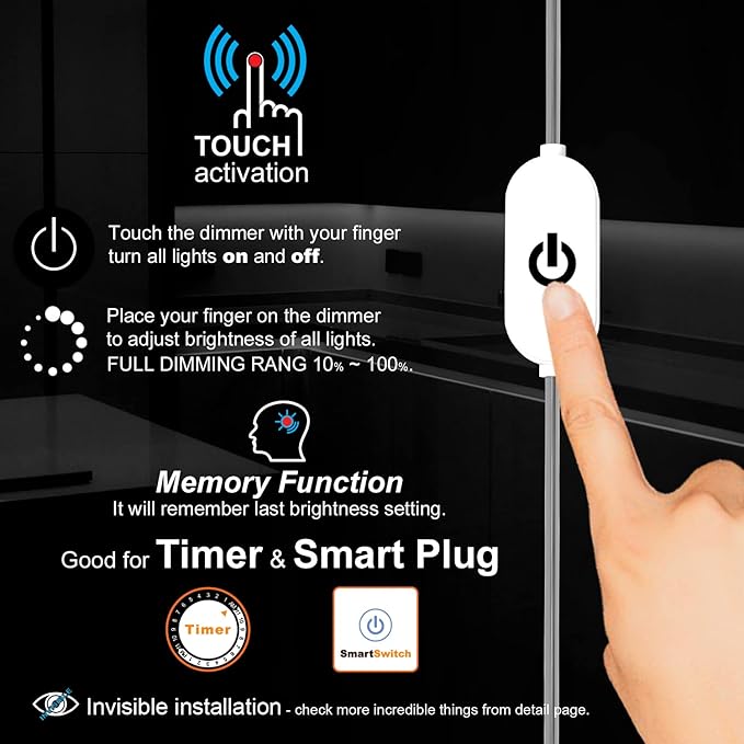 EBD Under Cabinet Lighting Touch Under Cabinet Lights Built-in 45cm Adjustable - Image 3