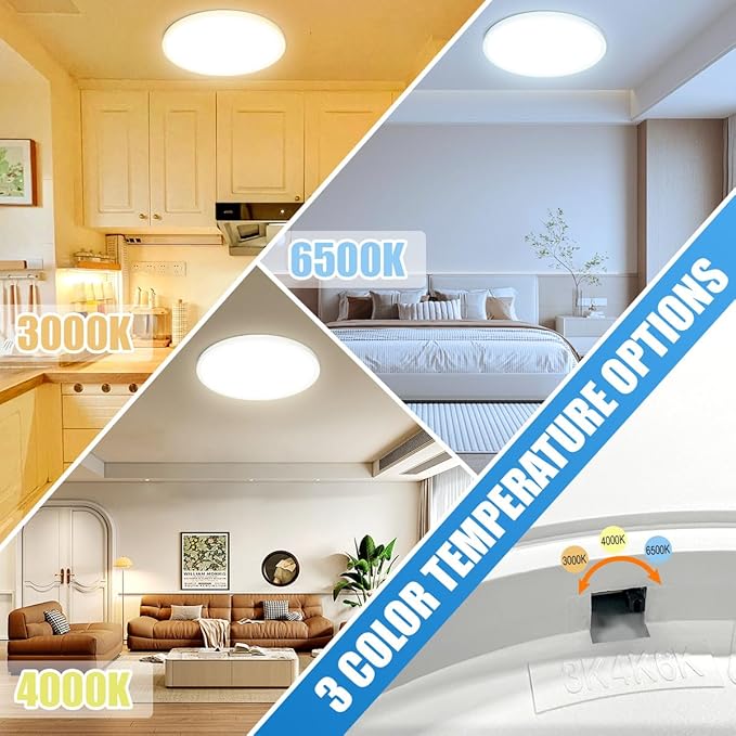 Allsmartlife Led Flush Mount Ceiling Light 2-Pack, 18 inch 36W 4650lm Dimmable - Image 3