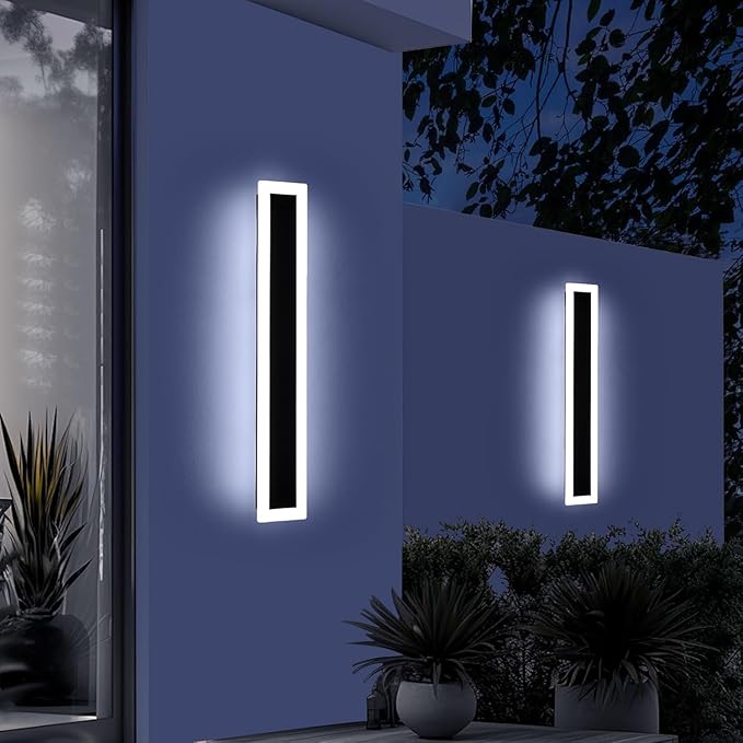 Upgrade Widened 2 Pack LED Outdoor Wall Sconce, 39.3inch Modern Minimalist Wall - Image 8
