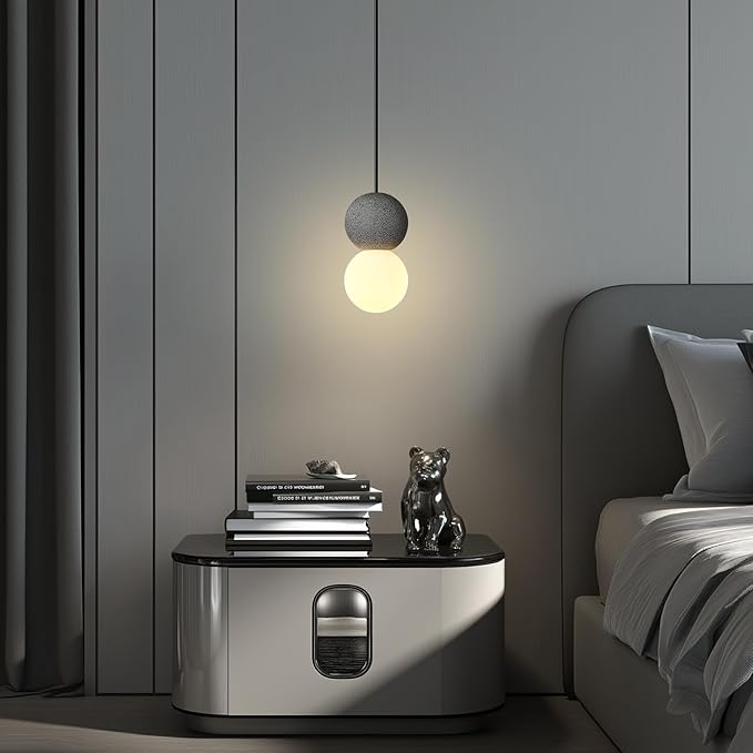 Modern Black 1-Light Concrete Pendant Light Kitchen Island Ceiling Light - Image 6