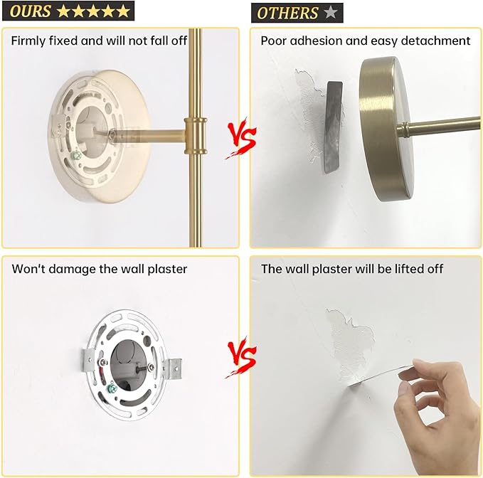 Battery Operated Wall Sconces Set of 2, Flower Pattern Shade 5000 mAh - Image 6